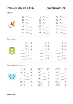 Pracovní listy 3 třída matematika násobilka 6 7 8 9 Maminkám cz