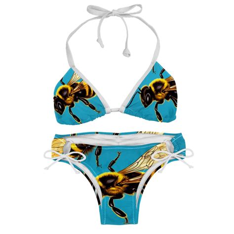 Starry Bees In The Sky Swimsuit Women Bikini Set With Detachable Sponge