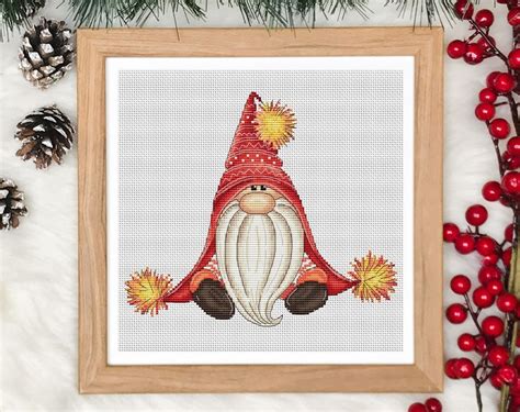 Cute Gnome Cross Stitch Pattern Code KPX 096 KsPatternsXstitch Buy