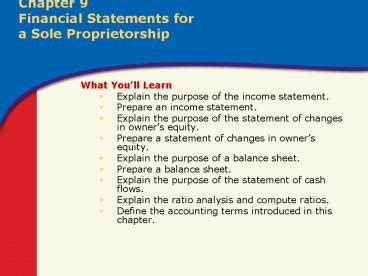 Ppt Chapter Financial Statements For A Sole Proprietorship