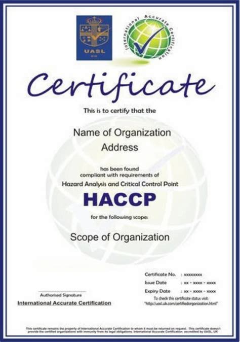 Haccp Certification Service Haccp Certificate In India