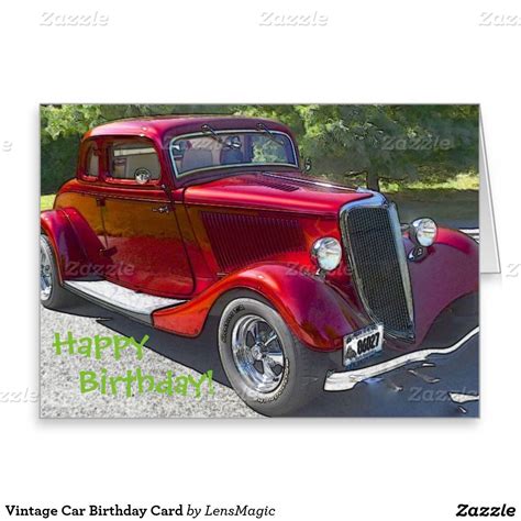 Vintage Car Birthday Card Vintage Car Birthday Cars Birthday Birthday Cards