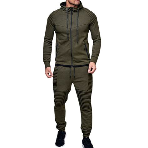 Chándal deportivo para Hombre conjunto de sudadera con cremallera y