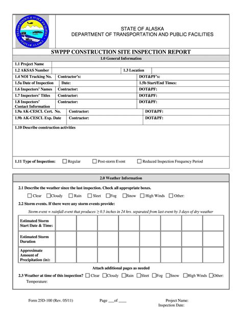 Swppp Inspection Form Template