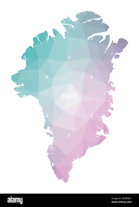 Polygonal Map Of Greenland Geometric Illustration Of The Country In