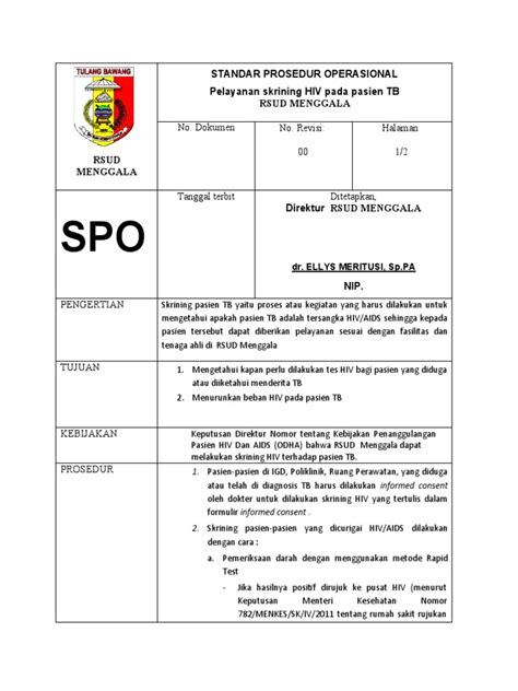 Spo Skrining Hiv Pada Pasien Tb Pdf