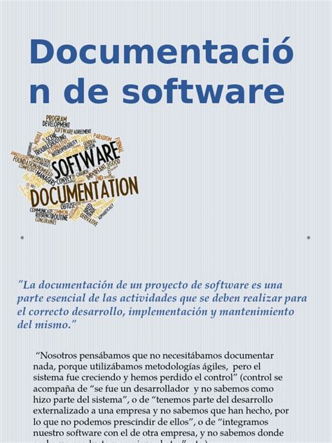 Documentación De Software Ingeniería De Software Software