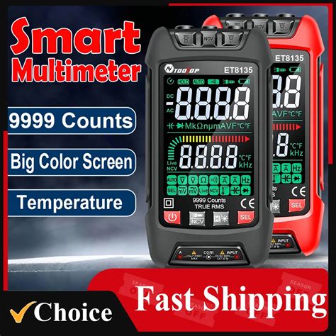 Tooltop Et8135 Intelligent True Rms Digital Multimeter 9999 Counts High Precision Ncv Test