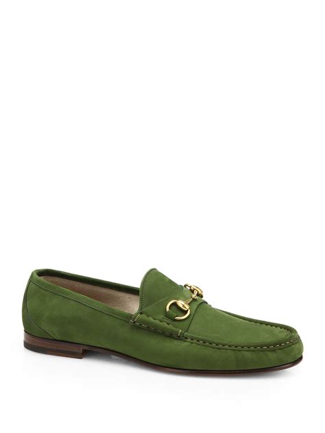 Lyst Gucci 1953 Suede Horsebit Loafers In Green For Men