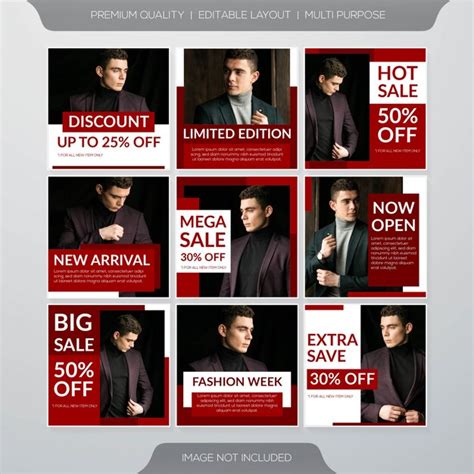 social media feed post template premium vector