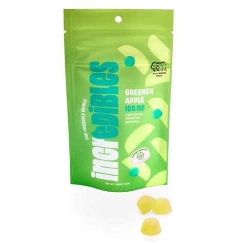 Sour Green Apple [10pk] 100mg Incredibles Fruit Chew Gummies Jane