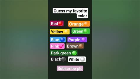 Guess My Favorite Color Youtube