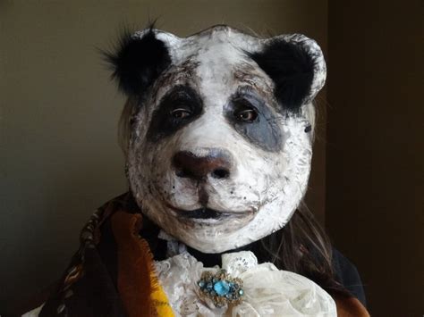 Halloween Mask Panda Mask Panda Costume Bear Mask Paper - Etsy