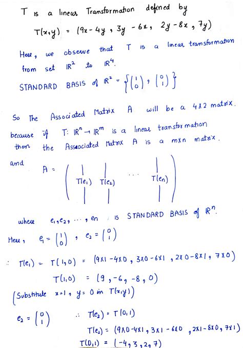 Solved A Suppose F R R Is A Linear Transformation Such That