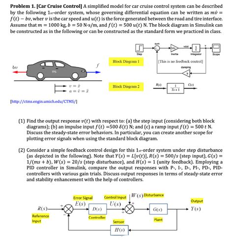 Problem Car Cruise Control A Simplified Model Chegg