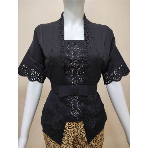 Jual Atasan Kebaya Kutu Baru Encim Modern Laser Cut Lengan Pendek Warna