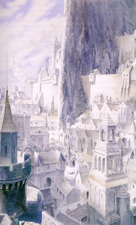 'Minas Tirith' - Alan Lee One of his illustrations from 'The Lord of ...