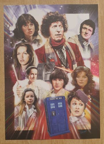 Doctor Who 4th Doctor Tom Baker And Companions A3 Poster Drawn By Jason