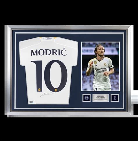 Maillot Real Madrid Uefa Officiel Sign Par Luka Modric Et Encadr