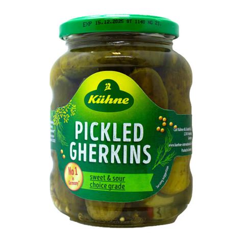 Kuhne Pickled Gherkins Sweetandsour 330g Online Grocery Shopping