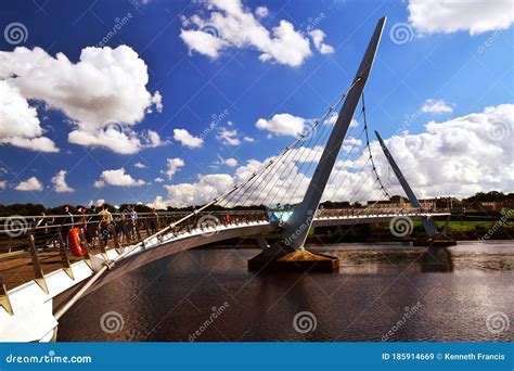 Derry Peace Bridge Northern Ireland Editorial Stock Image - Image of ...