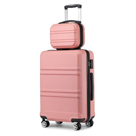K L Kono ABS Wheel Suitcase Set With Vanity Case Nude
