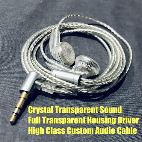 Jual Custom Earbud Crystal Transparent Sound Hifi Earphone Bass Vocal