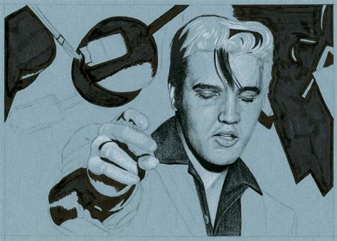 Elvis In Charcoal 150 One Sided Love Affair Elvis Art By Rob De Vries