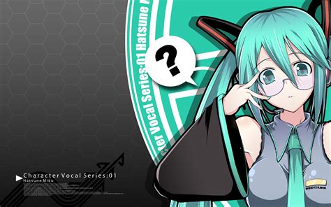 Wallpaper Illustration Anime Glasses Cartoon Vocaloid Hatsune Miku Tie Girl Screenshot