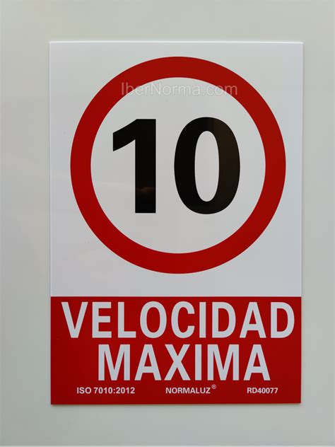 Señal Velocidad Máxima 10 Kmh Pvc Nmz Normaluz