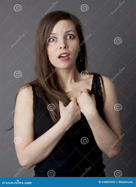 Frightened Woman Stock Image Image Of Mouth Horror 64883995