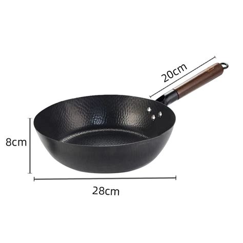 Cm Wok Pan Steak Cooking Pot Non Stick Pancake Pans Handmade Cast