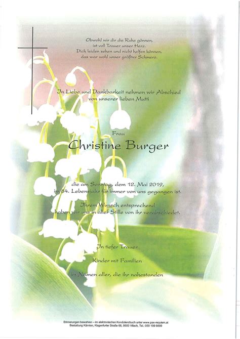 Parte F R Christine Burger Pax Requiem