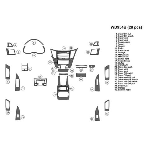 B I Wd B Rba D Raw Brushed Aluminum Small Dash Kit Pcs