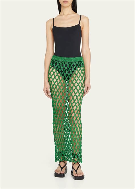 Cult Gaia Finn Knit Crochet Coverup Skirt Bergdorf Goodman