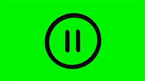 pause icon  glossy transparent black stock motion graphics sbv