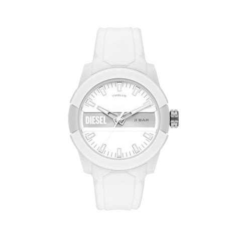 Diesel Watches Diesel Gents Bb White Silicone Strap Watch Mens