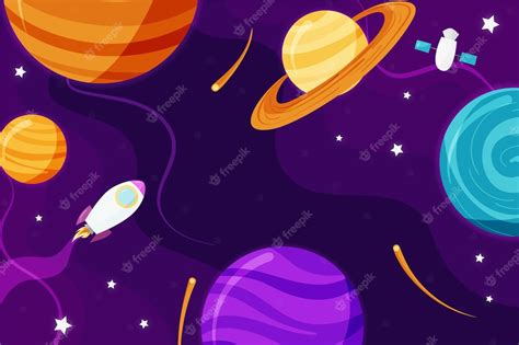 Free Vector Cartoon Galaxy Background