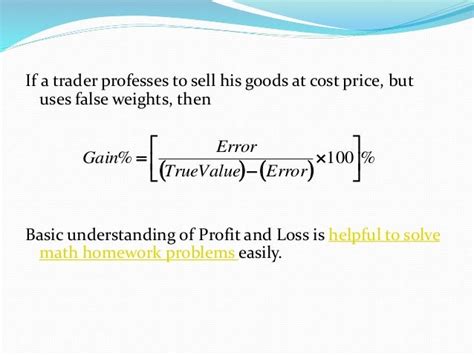 Profit And Loss Formulas