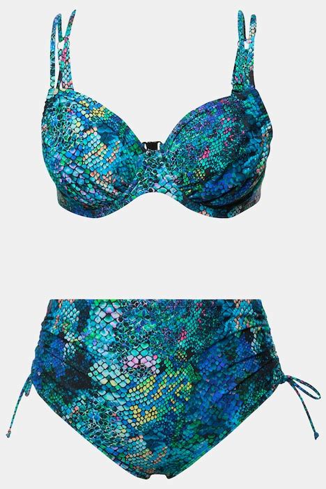 Colorful Snake Print Bikini Set With Underwire Bikinis Tankinis