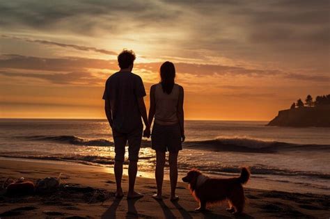 Premium AI Image | couple silhouette on a beach sunset