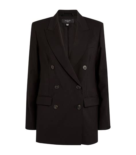 Womens Weekend Max Mara Black Wool Double Breasted Yarden Blazer