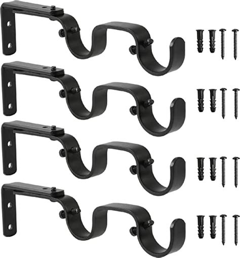 Amazon Anndason Heavy Duty Curtain Rod Brackets Adjustable Double