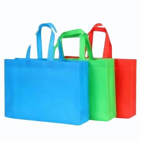 Loop Handle Plain White Non Woven Bag For Shopping Bag Size 12x7inch