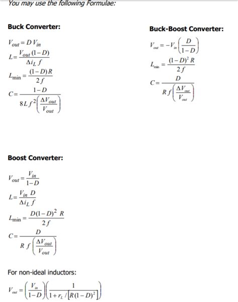 Buck Converter Output Voltage Formula