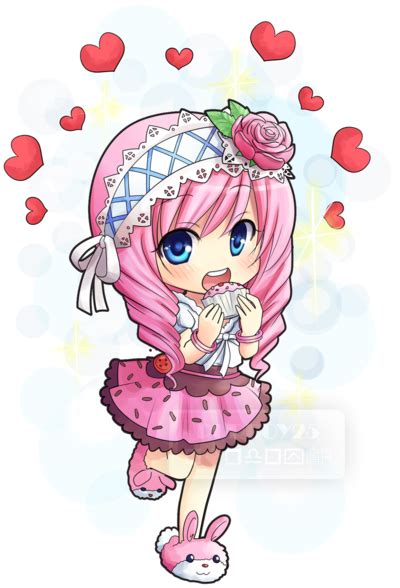 Anime Chibi Girl Pink Cupcake By Animemaidenx On Deviantart