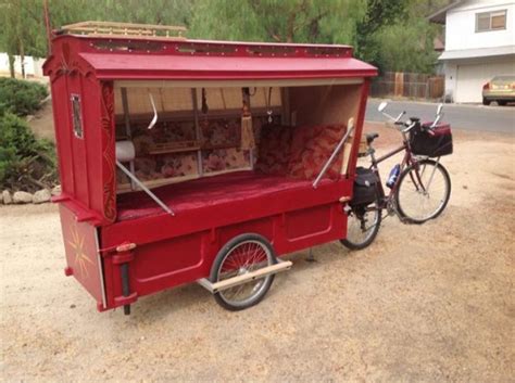 Artist Built A Micro Gypsy Wagon You Can Tow With Your Bike Living In