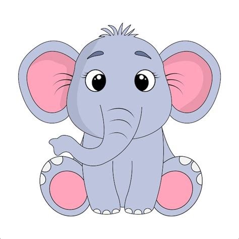 Lindo Elefante Vector Vector Premium