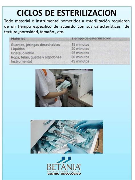 CICLOS DE ESTERILIZACIÓN DE MATERIAL QUIRÚRGICO Tecnico auxiliar de