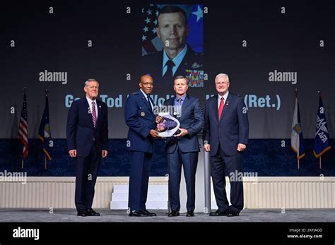 Air Force Chief Of Staff Gen Cq Brown Jr Center Left Poses With